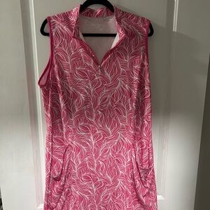 Mimosa. Pink & White Sleeveless Dress. XL.
